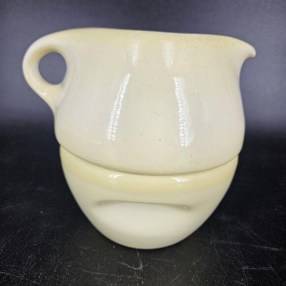 Vintage Iroquois Russel Wright Casual China Creamer Sugar Bowl Set Yellow USA - Picture 2 of 14